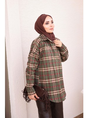İmaj Butik Yeşil Ekoseli Tek Cepli Gömlek