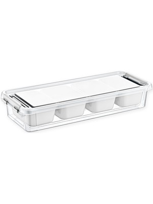 Odea Hobby Life Grand 4 Bölmeli Organizer – Çekmece Dostu, Gıda Temasına Uygun ve Pratik Saklama (Beyaz)