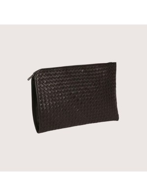 Ellize El Işçiliği Örgü Deri Portföy & Laptop / Tablet Kılıfı - Fermuarlı Evrak Çantası