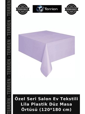 Terrien Özel Seri Salon Ev Tekstili Lila Plastik Düz Masa Örtüsü (120*180 Cm)