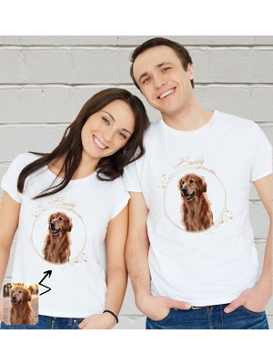Bk Gift Kişiye Özel Evcil Hayvan Tasarımlı Beyaz Tişört-4, Sevgiliye Hediye, Arkadaşa Hediye, Trend T-Shirt