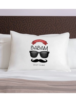 Bk Gift Kişiye Özel Baba Temalı Pamuklu Yastık Kılıfı-10 50X70CM, Babaya Hediye, Babalar Günü Hediyeleri