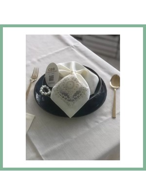 Bşk Virgo Sofra Takımı Kartanesi Gardenya Keten Yemek Takımı 160X220 Masa Seti 26 Parça Runner Set Kreme Gold BSK2026