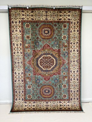 El Dokuma Afgan Halı Memlook  Desenli Kök Boya 181 x 254  cm