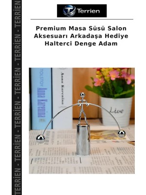 Terrien Premium Masa Süsü Salon Aksesuarı Arkadaşa Hediye Halterci Denge Adam