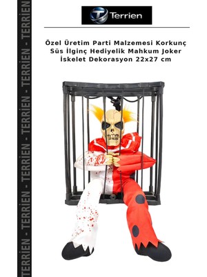 Terrien Özel Üretim Parti Malzemesi Korkunç Süs Ilginç Hediyelik Mahkum Joker Iskelet Dekorasyon 22X27 cm