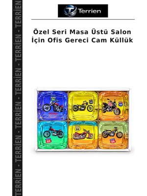 Terrien Özel Seri Masa Üstü Salon Için Ofis Gereci Cam Küllük