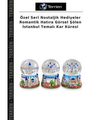 Terrien Özel Seri Nostaljik Hediyeler Romantik Hatıra Görsel Şölen Istanbul Temalı Kar Küresi