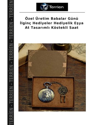 Terrien Özel Üretim Babalar Günü Ilginç Hediyeler Hediyelik Eşya At Tasarımlı Köstekli Saat