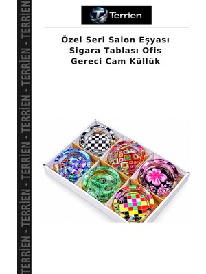 Terrien Özel Seri Salon Eşyası Sigara Tablası Ofis Gereci Cam Küllük