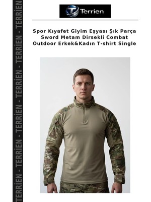 Terrien Spor Kıyafet Giyim Eşyası Şık Parça Sword Metam Dirsekli Combat Outdoor Erkek&kadın T-Shirt Single