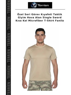 Terrien Özel Seri Görev Kıyafeti Taktik Giyim Hava Alan Single Sword Kısa Kol Microfiber T-Shirt Fanila