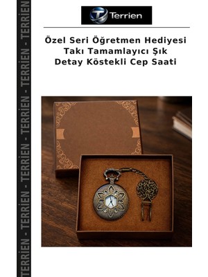 Terrien Özel Seri Öğretmen Hediyesi Takı Tamamlayıcı Şık Detay Köstekli Cep Saati
