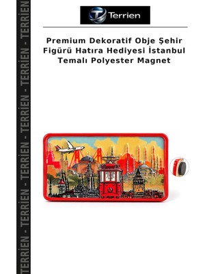 Terrien Premium Dekoratif Obje Şehir Figürü Hatıra Hediyesi Istanbul Temalı Polyester Magnet
