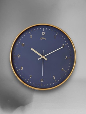 Galaxy D-218-A Siyah Kadran 30 cm Sessiz Akar Duvar Saati Gold