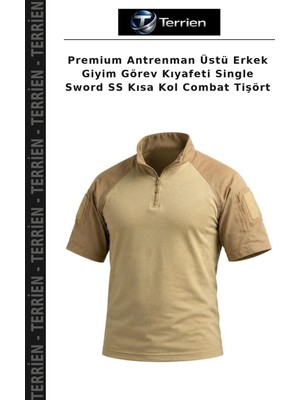 Terrien Premium Antrenman Üstü Erkek Giyim Görev Kıyafeti Single Sword Ss Kısa Kol Combat Tişört