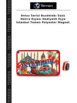 Terrien Delux Serisi Buzdolabı Süsü Hatıra Eşyası Hediyelik Eşya Istanbul Temalı Polyester Magnet
