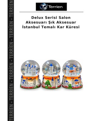 Terrien Delux Serisi Salon Aksesuarı Şık Aksesuar Istanbul Temalı Kar Küresi
