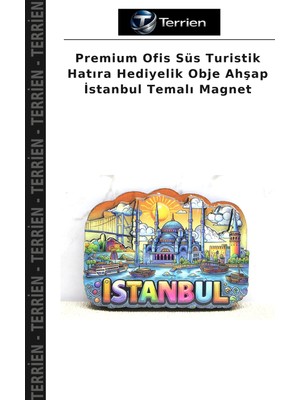 Terrien Premium Ofis Süs Turistik Hatıra Hediyelik Obje Ahşap Istanbul Temalı Magnet