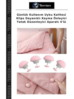 Terrien Günlük Kullanım Uyku Kalitesi Klips Dayanıklı Kayma Önleyici Yatak Düzenleyici Aparatı 4'lü