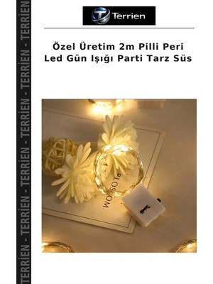 Terrien Özel Üretim 2m Pilli Peri LED Gün Işığı Parti Tarz Süs