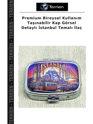 Terrien Premium Bireysel Kullanım Taşınabilir Kap Görsel Detaylı Istanbul Temalı