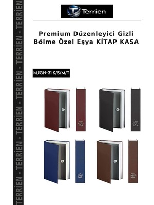 Terrien Premium Düzenleyici Gizli Bölme Özel Eşya Kitap Kasa