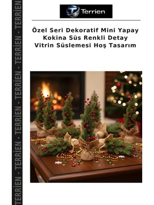 Terrien Özel Seri Dekoratif Mini Yapay Kokina Süs Renkli Detay Vitrin Süslemesi Hoş Tasarım