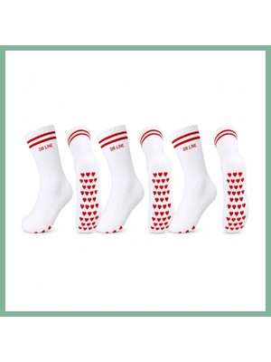 Bşk Virgo Db Lıne Kaydırmaz 4'lü Pilates Yoga Çorabı Pamuklu Silikon Tabanlı Barre Stüdyo Spor Çorabı · Beden: 36-40 · Renk: Krem BSK2026