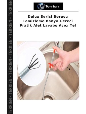 Terrien Delux Serisi Borucu Temizleme Banyo Gereci Pratik Alet Lavabo Açıcı Tel