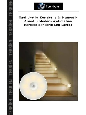 Terrien Özel Üretim Koridor Işığı Manyetik Armatür Modern Aydınlatma Hareket Sensörlü LED Lamba