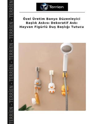 Terrien Özel Üretim Banyo Düzenleyici Başlık Askısı Dekoratif Askı Hayvan Figürlü Duş Başlığı Tutucu