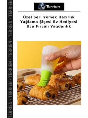 Terrien Özel Seri Yemek Hazırlık Yağlama Şişesi Ev Hediyesi Ucu Fırçalı Yağdanlık