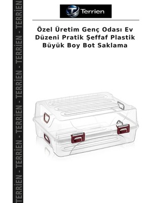 Terrien Özel Üretim Genç Odası Ev Düzeni Pratik Şeffaf Plastik Büyük Boy Bot Saklama