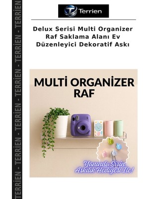 Terrien Delux Serisi Multi Organizer Raf Saklama Alanı Ev Düzenleyici Dekoratif Askı