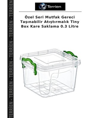 Terrien Özel Seri Mutfak Gereci Taşınabilir Atıştırmalık Tiny Box Kare Saklama 0.3 Litre