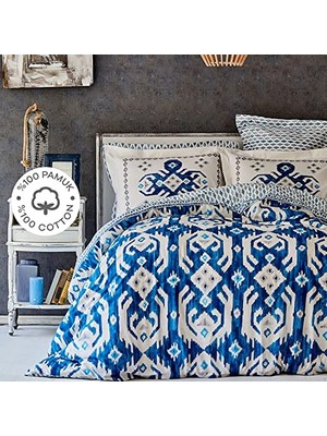 Mythriva Karaca Home Neos Mavi Çift Kişilik Nevresim Takımı