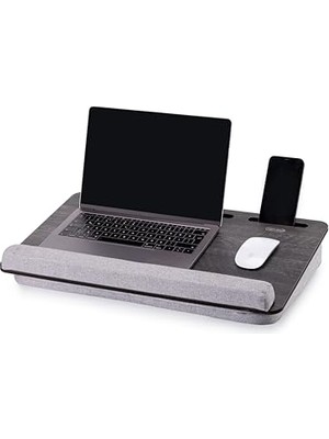 Mythriva Vigo WOOD-LS025 Minderli Laptop Sehpası (Antik Gri)