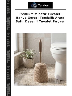 Terrien Premium Misafir Tuvaleti Banyo Gereci Temizlik Aracı Safir Desenli Tuvalet Fırçası