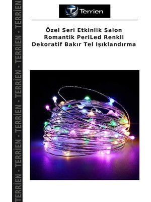 Terrien Özel Seri Etkinlik Salon Romantik Periled Renkli Dekoratif Bakır Tel Işıklandırma