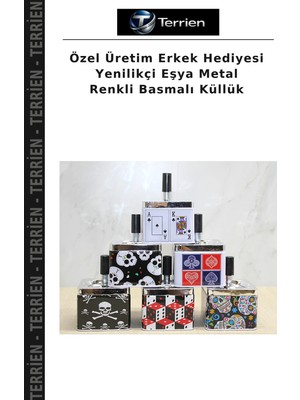 Terrien Özel Üretim Erkek Hediyesi Yenilikçi Eşya Metal Renkli Basmalı Küllük