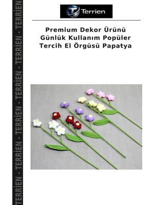 Terrien Premium Dekor Ürünü Günlük Kullanım Popüler Tercih El Örgüsü Papatya