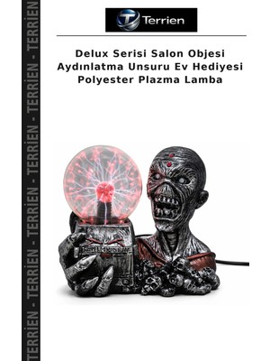 Terrien Delux Serisi Salon Objesi Aydınlatma Unsuru Ev Hediyesi Polyester Plazma Lamba