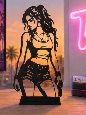 Mrc Shark Gta 6 Lucia Dekoratif Masaüstü Figür ve Oyuncu Odası Aksesuarı
