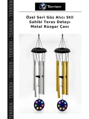 Terrien Özel Seri Göz Alıcı Stil Sahibi Teras Detayı Metal Rüzgar Çanı