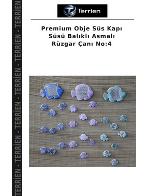 Terrien Premium Obje Süs Kapı Süsü Balıklı Asmalı Rüzgar Çanı No:4