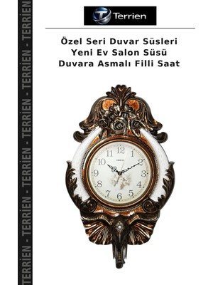 Terrien Özel Seri Duvar Süsleri Yeni Ev Salon Süsü Duvara Asmalı Filli Saat