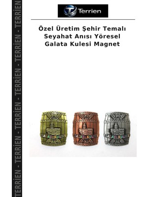 Terrien Özel Üretim Şehir Temalı Seyahat Anısı Yöresel Galata Kulesi Magnet
