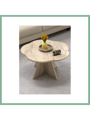 Bşk Virgo Çiçek Orta Sehpa Bej 70 cm BSK2026