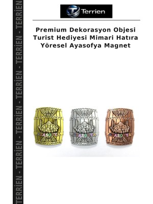 Terrien Premium Dekorasyon Objesi Turist Hediyesi Mimari Hatıra Yöresel Ayasofya Magnet